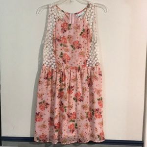 Pink floral summer dress